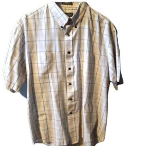 Van Heusen Men's Short Sleeve Button Down Dress Shirt Size L 16-16 1\2